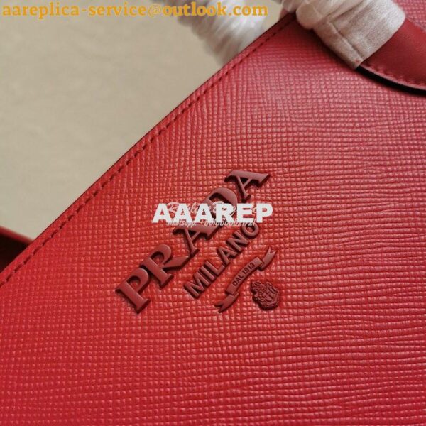 Replica Prada Monochrome red Saffiano Leather Bag 4