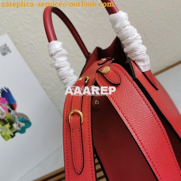 Replica Prada Monochrome red Saffiano Leather Bag 6