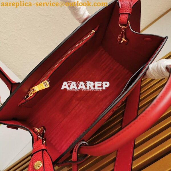 Replica Prada Monochrome red Saffiano Leather Bag 7