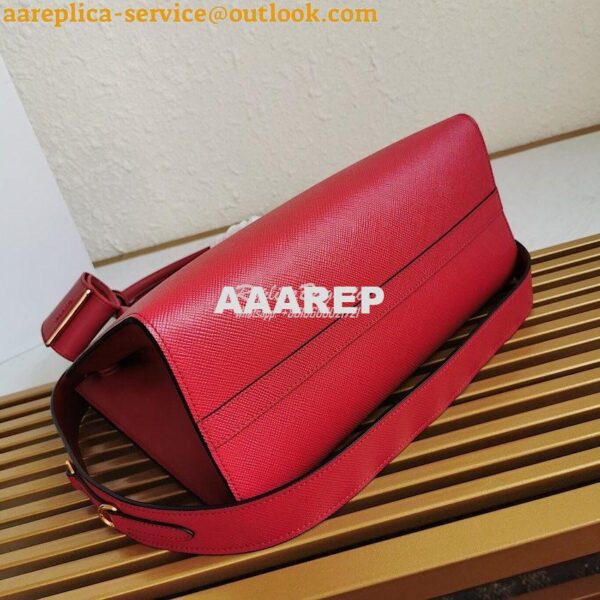 Replica Prada Monochrome red Saffiano Leather Bag 8
