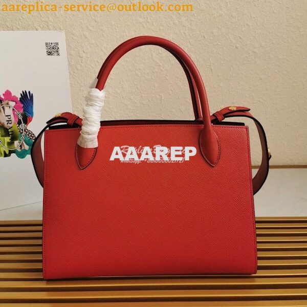 Replica Prada Monochrome red Saffiano Leather Bag 9