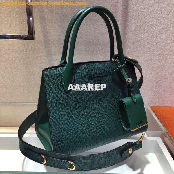 Replica Prada Monochrome Saffiano leather bag 1ba156 Green 3