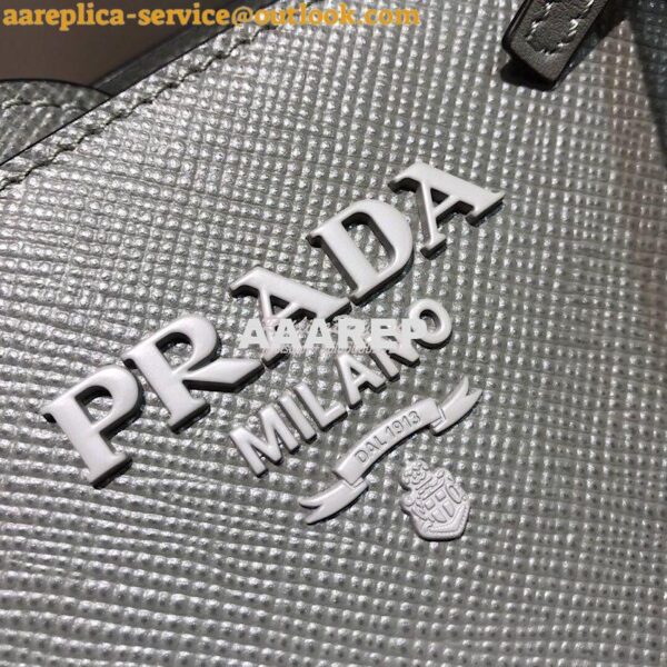 Replica Prada Monochrome Saffiano leather bag 1ba156 Grey 4