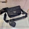 Replica Prada 1BD289 Gaufre Nappa Leather Shoulder Bag Black