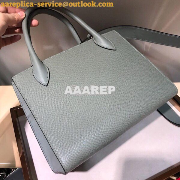 Replica Prada Monochrome Saffiano leather bag 1ba156 Grey 10