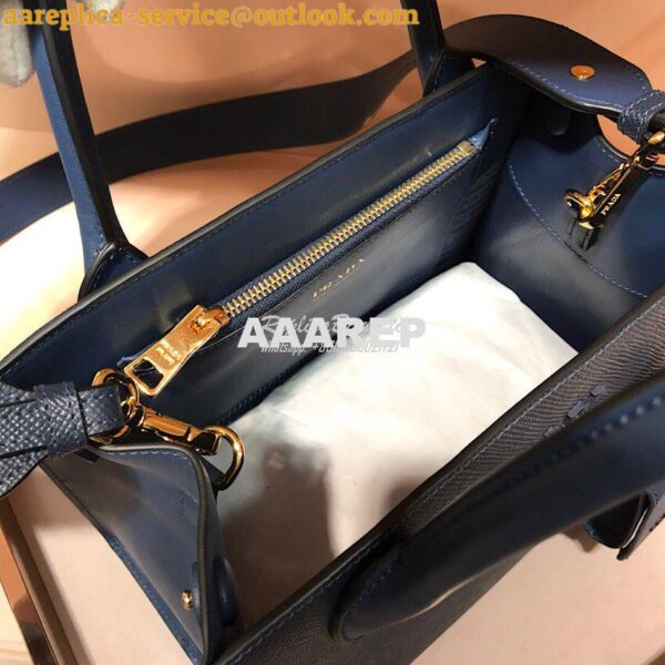Replica Prada Monochrome Saffiano leather bag 1ba156 Navy 9