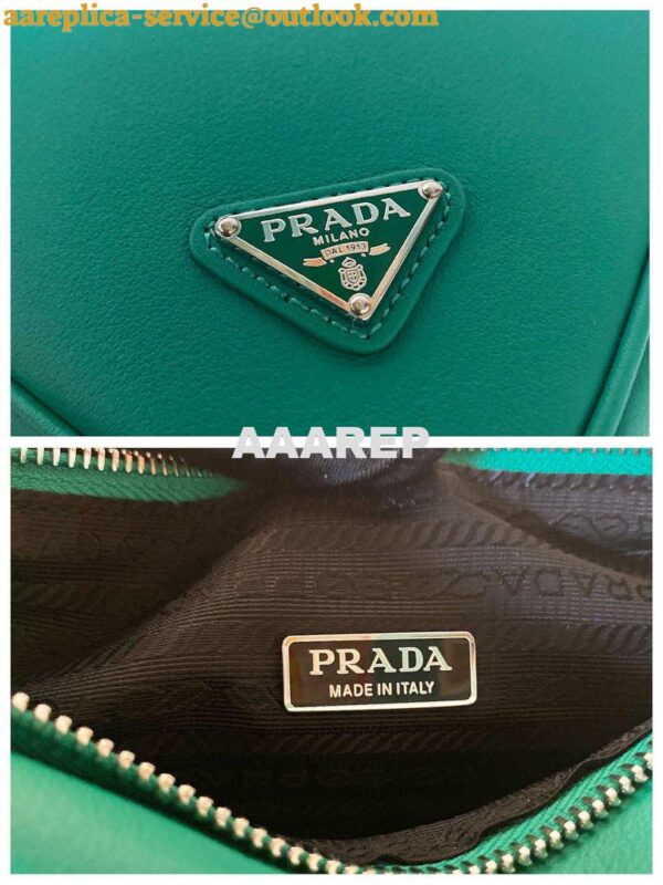 Replica Prada 1NQ043 Triangle leather pouch Lake Blue 8