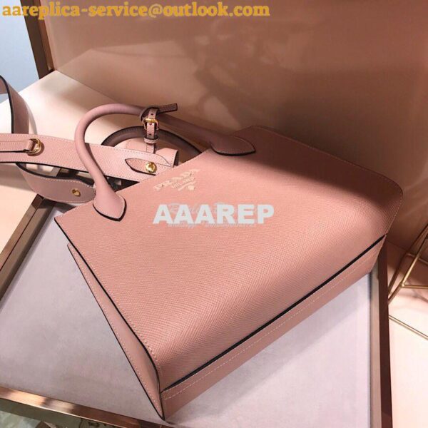 Replica Prada Monochrome Saffiano leather bag 1ba156 Powder Pink 5