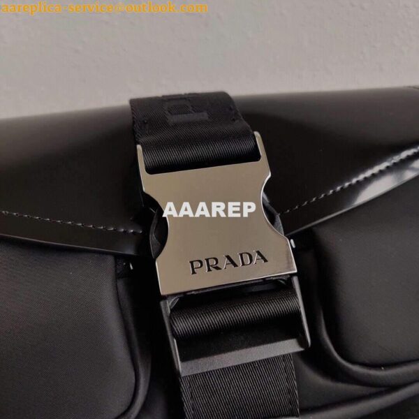 Replica Prada 1BD295 Prada Pocket Nappa Leather Bag Black 7