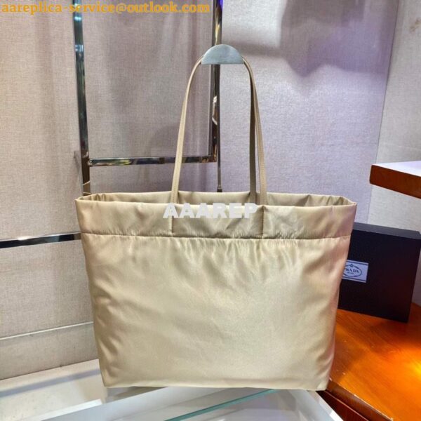 Replica Prada 1BG107 Re Nylon Medium Tote Bag Apricot 4