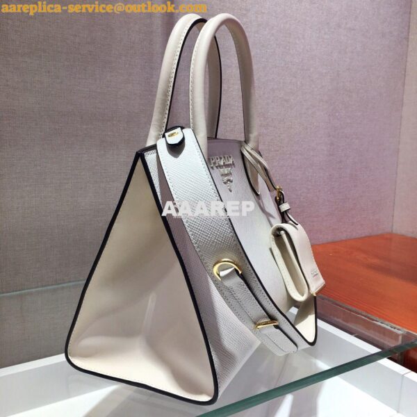 Replica Prada Monochrome Saffiano leather bag 1ba156 White 3