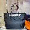 Replica Prada 1BG354 tote shoulder hanbag Nylon calfskin leather Black 2