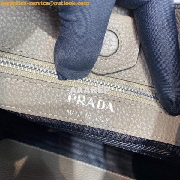 Replica Prada Leather hobo bag 1BC073 Clay Gray 8