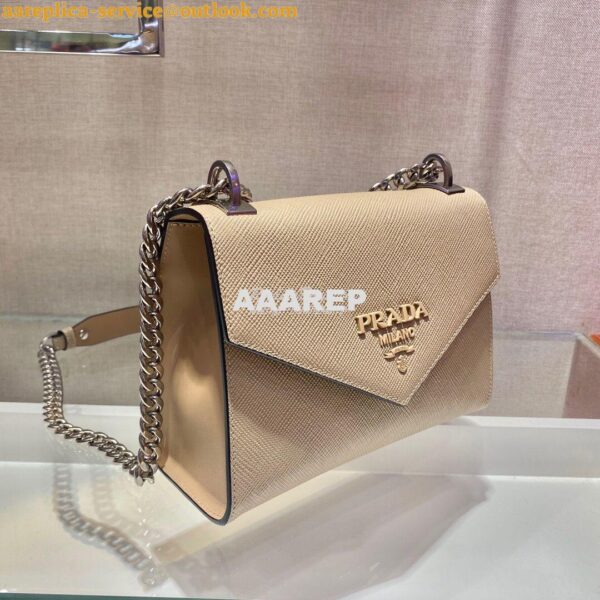 Replica Prada Monochrome Saffiano leather bag 1BD127 Beige 3