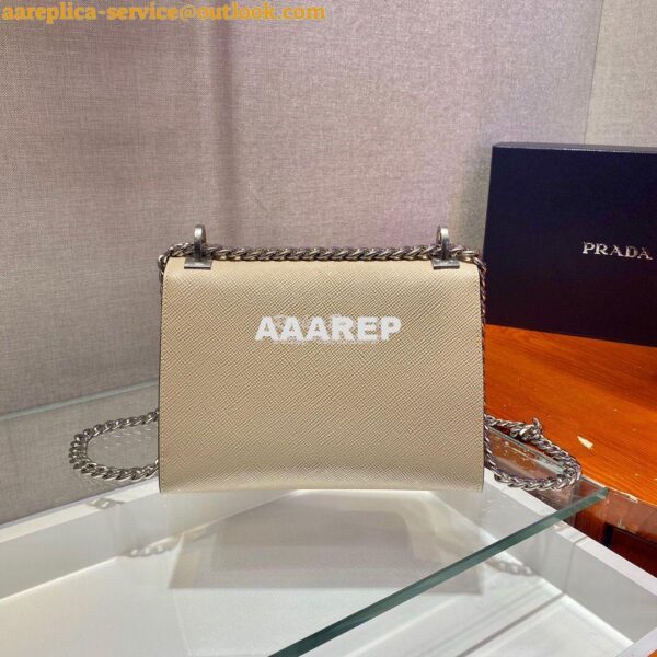 Replica Prada Monochrome Saffiano leather bag 1BD127 Beige 9