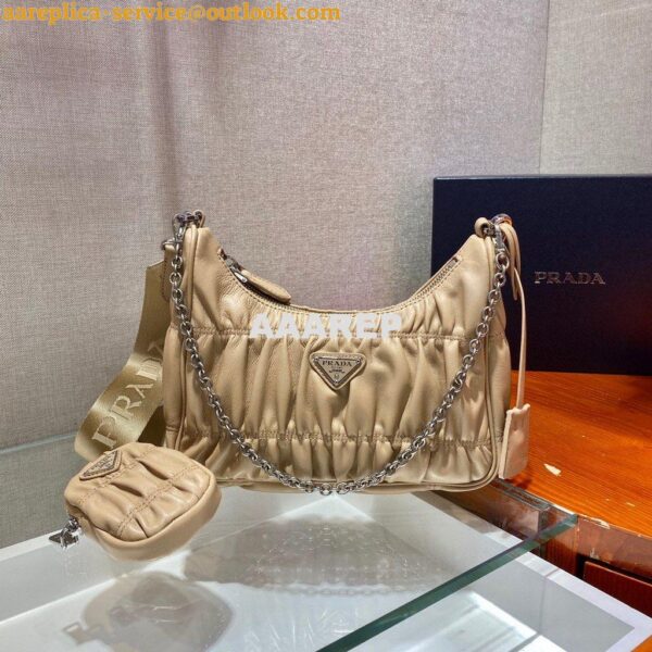 Replica Prada 1BH204 Mini Bags Prada Crossbody Leather bag In Apricot 3