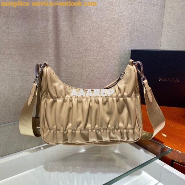 Replica Prada 1BH204 Mini Bags Prada Crossbody Leather bag In Apricot 5