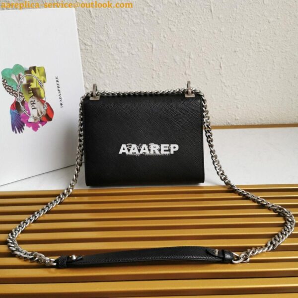 Replica Prada Monochrome Saffiano leather bag 1BD127 Black 6