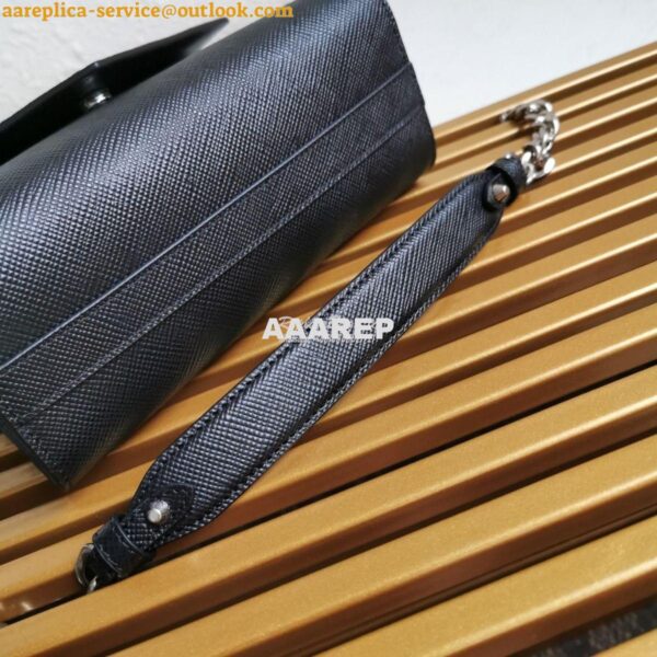 Replica Prada Monochrome Saffiano leather bag 1BD127 Black 9