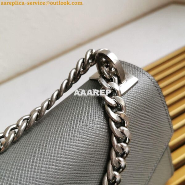 Replica Prada Monochrome Saffiano leather bag 1BD127 Grey 4