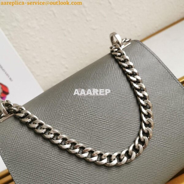 Replica Prada Monochrome Saffiano leather bag 1BD127 Grey 6