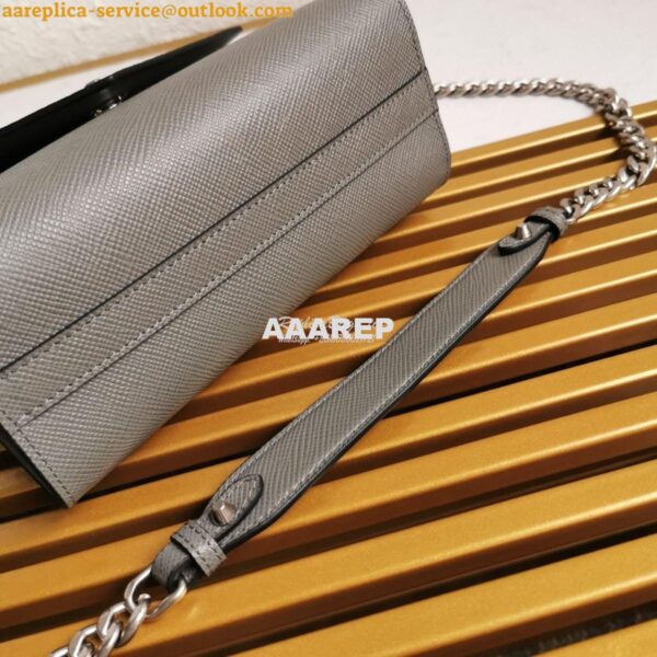 Replica Prada Monochrome Saffiano leather bag 1BD127 Grey 9