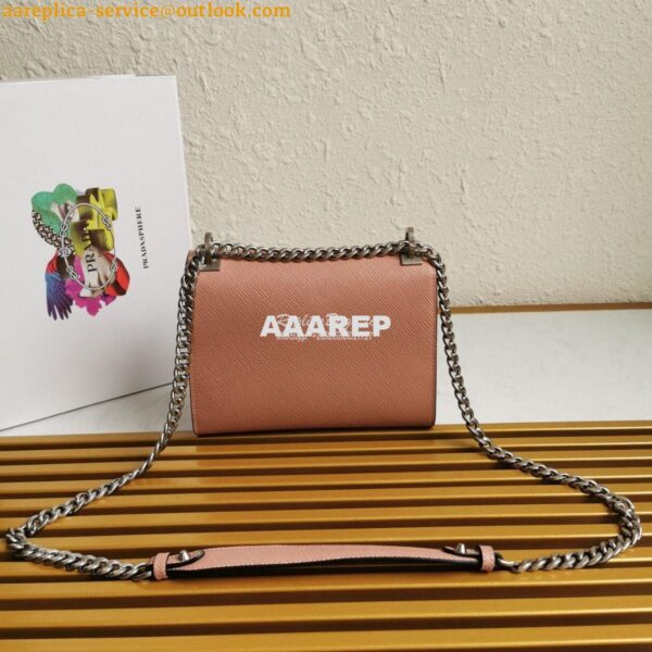 Replica Prada Monochrome Saffiano leather bag 1BD127 Powder Pink 7