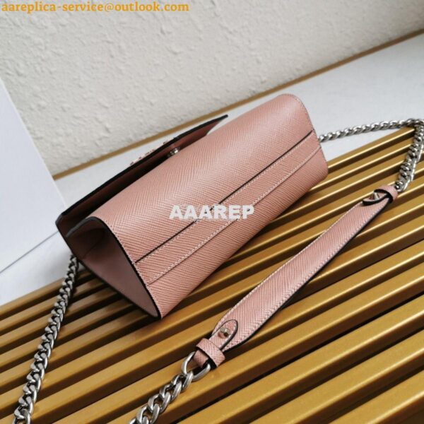 Replica Prada Monochrome Saffiano leather bag 1BD127 Powder Pink 8