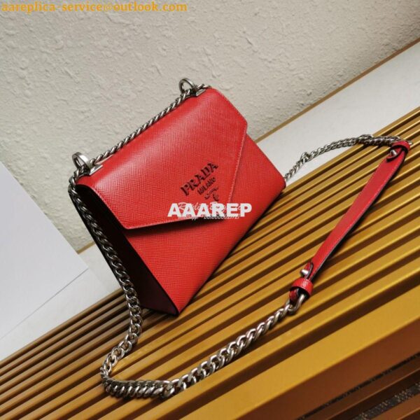 Replica Prada Monochrome Saffiano leather bag 1BD127 Red 2