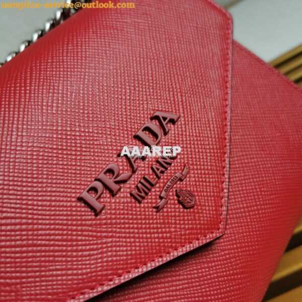 Replica Prada Monochrome Saffiano leather bag 1BD127 Red 3