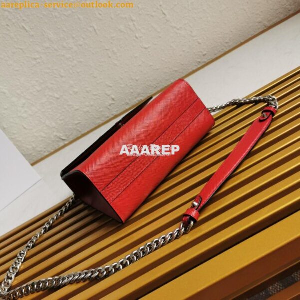 Replica Prada Monochrome Saffiano leather bag 1BD127 Red 4