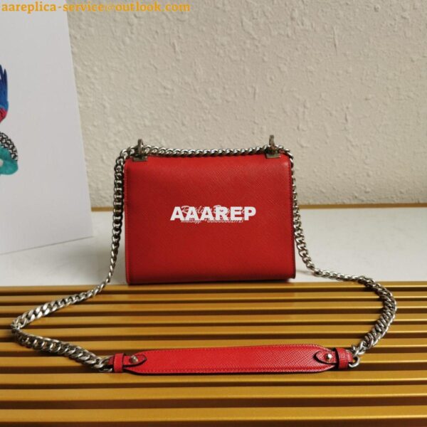Replica Prada Monochrome Saffiano leather bag 1BD127 Red 5