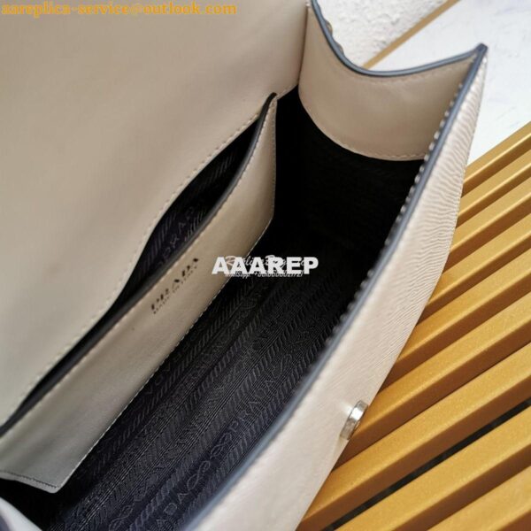 Replica Prada Monochrome Saffiano leather bag 1BD127 White 9