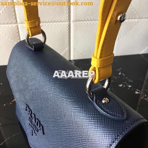 Replica Prada Monochrome Saffiano Leather Bag 1bd186 Blue 3