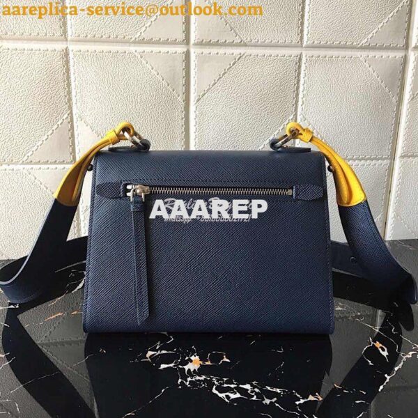 Replica Prada Monochrome Saffiano Leather Bag 1bd186 Blue 8