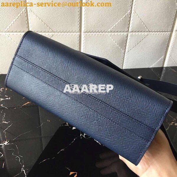 Replica Prada Monochrome Saffiano Leather Bag 1bd186 Blue 9