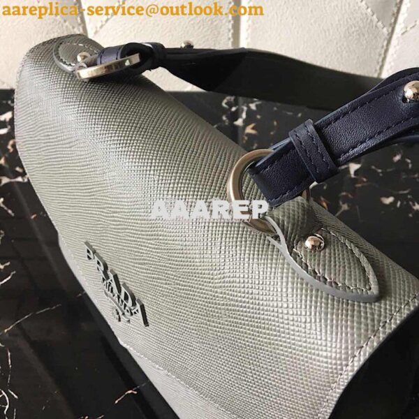 Replica Prada Monochrome Saffiano Leather Bag 1bd186 Grey 3