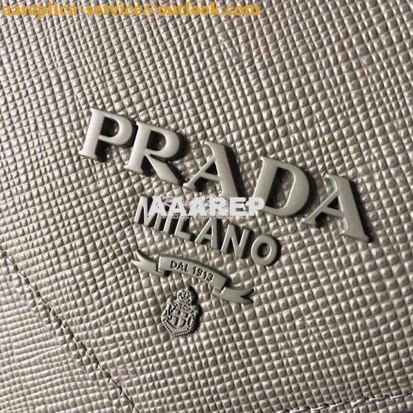Replica Prada Monochrome Saffiano Leather Bag 1bd186 Grey 5