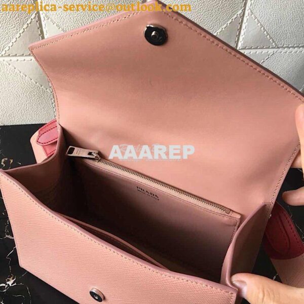 Replica Prada Monochrome Saffiano Leather Bag 1bd186 Powder Pink 6