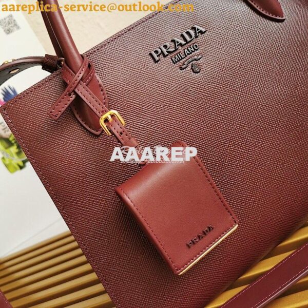 Replica Prada Monochrome Wine Saffiano Leather Bag 3