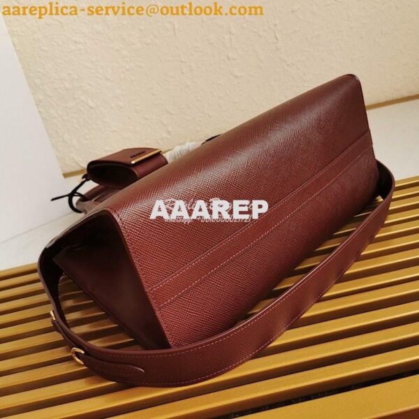 Replica Prada Monochrome Wine Saffiano Leather Bag 8