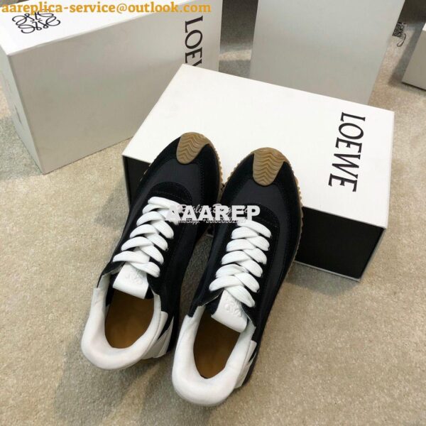 Replica Loewe Flow Runner in Nylon L814282 Black White 4