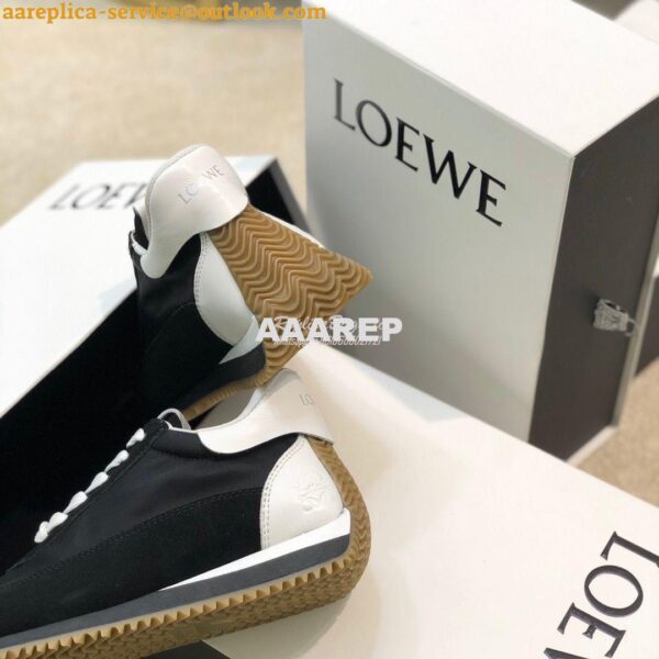 Replica Loewe Flow Runner in Nylon L814282 Black White 7