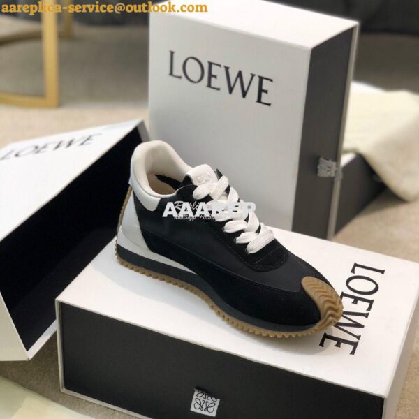 Replica Loewe Flow Runner in Nylon L814282 Black White 8