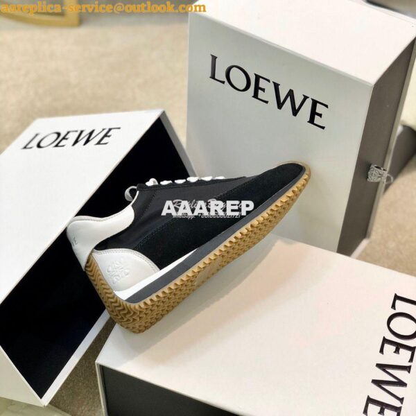 Replica Loewe Flow Runner in Nylon L814282 Black White 9