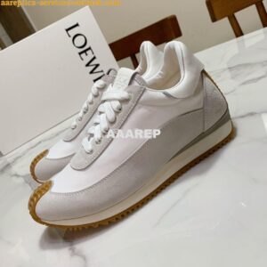 Replica Loewe Flow Runner in Nylon L814282 Grey White 2