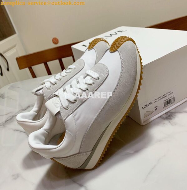 Replica Loewe Flow Runner in Nylon L814282 Grey White 6