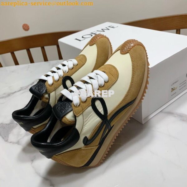 Replica Loewe Flow Runner in Suede L815282 Gold Black 5