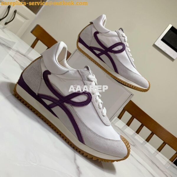 Replica Loewe Flow Runner in Suede L815282 Purple Grey 5