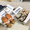 Replica Loewe Lace Up Mule In Suede And Calfskin L815379 Camel 2